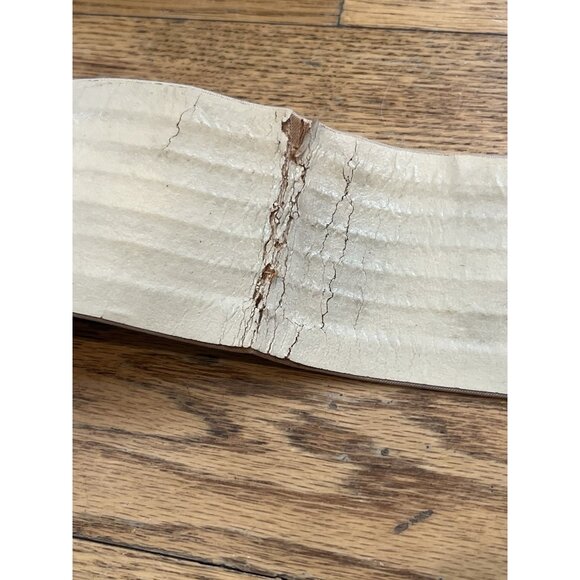 Iconic Vintage Chanel Metallic Gold Rectangle W/ Original Cloth Belt 70s Womens - Picture 14 of 16